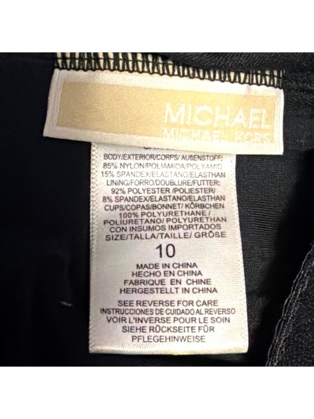 Michael Kors Black One-Shoulder Grommet-Detail Cutout Swimsuit Size 10 One piece - Picture 5 of 5